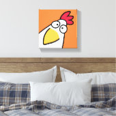 Oranje SERIEUS CHICKEN door Sandra Boynton Canvas Afdruk (Insitu (Slaapkamer))
