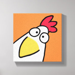 Oranje SERIEUS CHICKEN door Sandra Boynton Canvas Afdruk