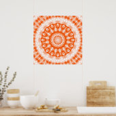 Oranje Sherbet Kaleidoscope Poster (Keuken)