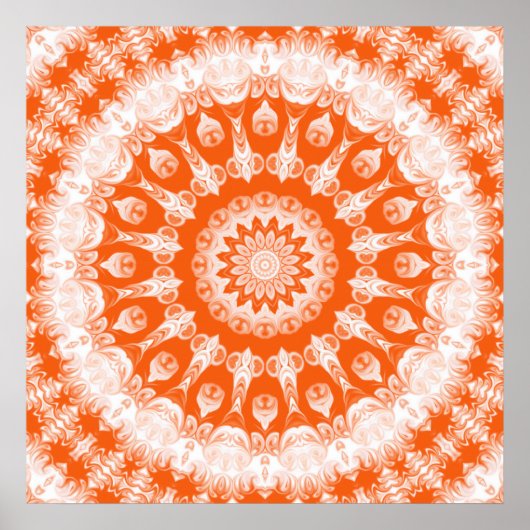 Oranje Sherbet Kaleidoscope Poster (Voorkant)