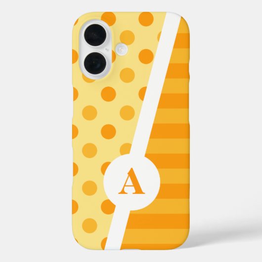 Oranje Sherbet Polka Dot en Stripe Pattern Case-Mate iPhone Case (Achterkant)