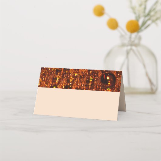 Oranje Shimmer Lights Place Card (Voorkant)