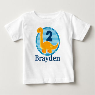 Oranje Shirt Dinosaur Birthday voor kinderen