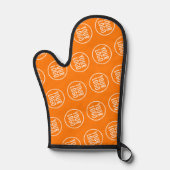 Oranje Siliconen Oven Mitt met Custom Logo Pattern Ovenwant (Voorkant)