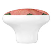 Oranje Single Dahlia Floral Keramische Knop (Zijkant)