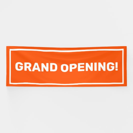 Oranje sjabloon grand opening business banner (Horizontaal)