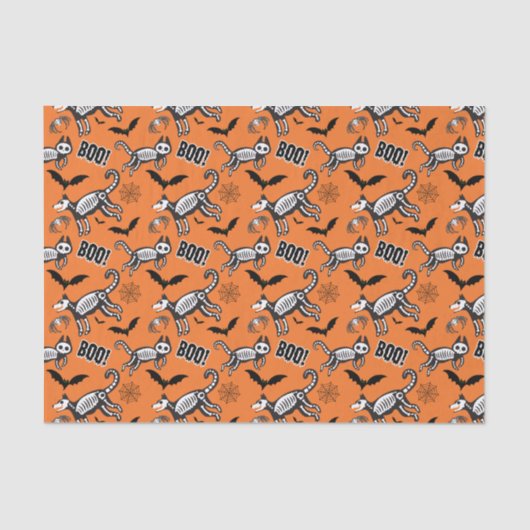 Oranje skeletdieren tissuepapier (Voorkant)