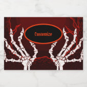 Oranje Skelethanden Likeurfles Etiket (Enkel label)