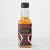 Oranje Skelethanden Likeurfles Etiket (Voorkant)