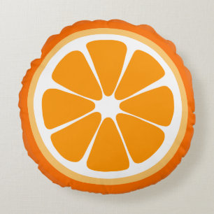 Oranje Slice Food Pillow Rond Kussen