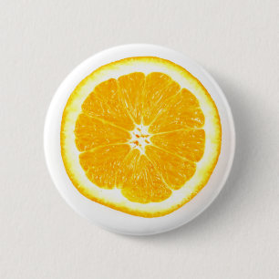 Oranje slice - fruit ronde button 5,7 cm