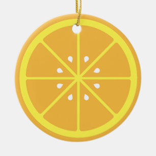 Oranje slice keramisch ornament
