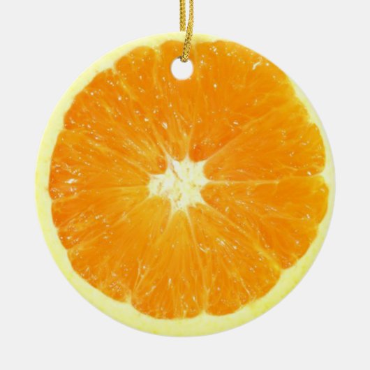 Oranje slice keramisch ornament (Voorkant)