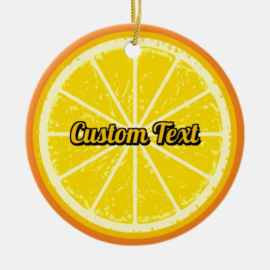 Oranje slice keramisch ornament (Voorkant)