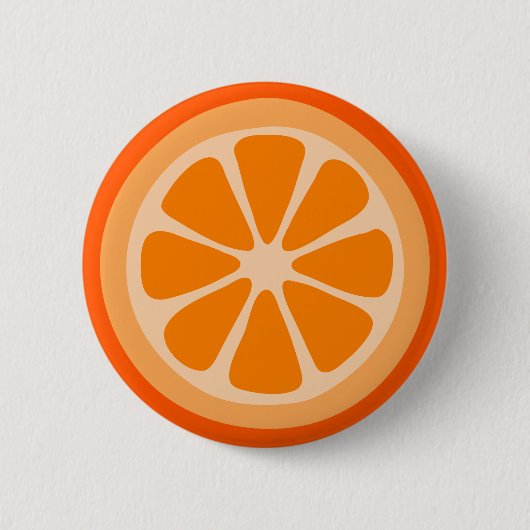 Oranje slice ronde button 5,7 cm (Voorkant)