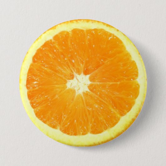 Oranje slice ronde button 7,6 cm (Voorkant)