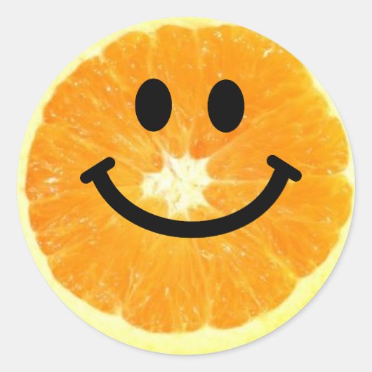 Oranje slice ronde sticker (Voorkant)