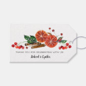 Oranje slices en kerstfeestdagen cadeaulabel (Voorkant (Horizontaal))