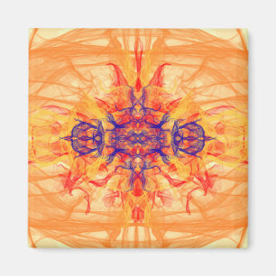 ORANJE SMOKE - Fractal Art - Magnet Magneet