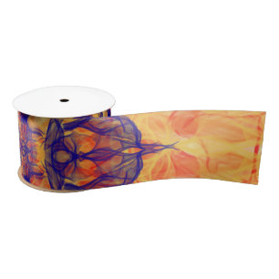 ORANJE SMOKE - Fractal Art - Satin Ribbon Lint
