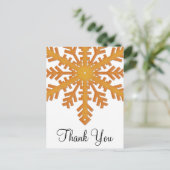 Oranje sneeuwvlok Winter Dank u Briefkaarten (Staand voorkant)