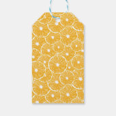Oranje snijdpatroon ontwerp cadeaulabel (Achterkant)