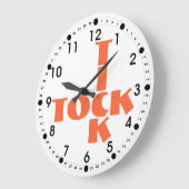 Oranje snijwoordtiktekst grote klok (Hoek)