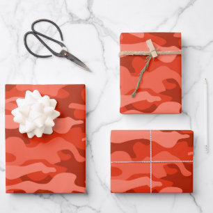 Oranje Soda Monocolor Camo Inpakpapier Vel