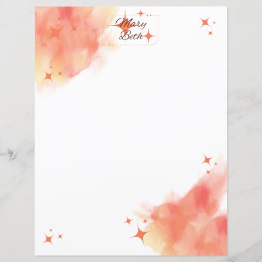 Oranje Sonic-Briefpapier (Voorkant)