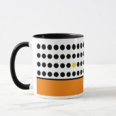 Oranje speelse polka dots kleurblokken mok (Links)