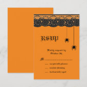 Oranje spieren en Lace RSVP Kaartje (Voorkant / Achterkant)