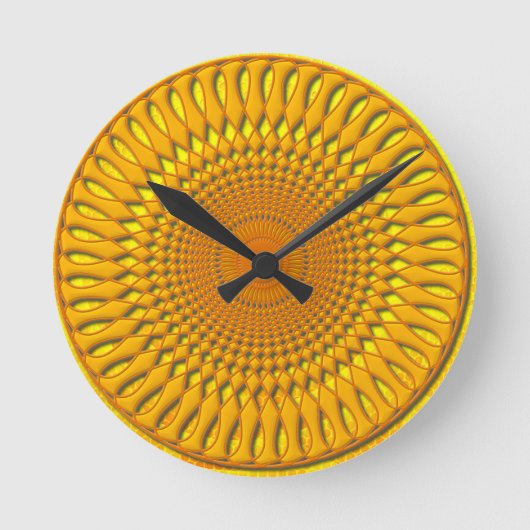 Oranje Spiraal Ronde Klok (Voorkant)