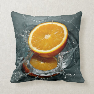 Oranje Splash-aangepaste kussen voor het werpen va