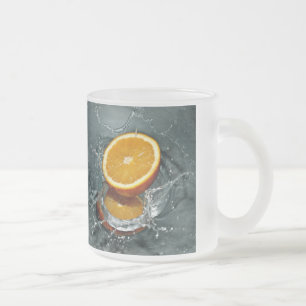 Oranje Splash-mokken - kies stijl en kleur Matglas Koffiemok