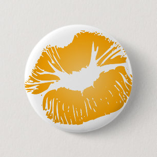 Oranje spoelen ronde button 5,7 cm