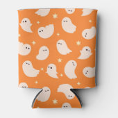 Oranje spookdoedelpatroon blikjeskoeler (Voorkant)