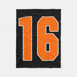 Oranje Sporten Nummer 16 Jersey Uniform Speler Fan Fleece Deken