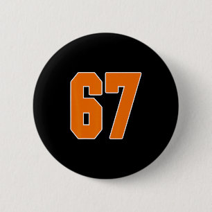 Oranje Sporten Nummer 67 Shirt Uniform Speler Fan Ronde Button 5,7 Cm