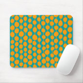 Oranje spots en lijnen muismat (Met muis)