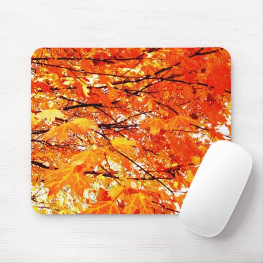 Oranje springplank in de herfst van Mousepad Muismat (Met muis)
