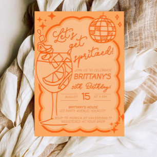 Oranje Spritz 30e verjaardagsuitnodiging, Laten we Kaart