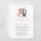 Oranje Sprookjesgnoom bruiloft Schattige Woodland Kaart (Voorkant)