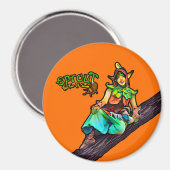 Oranje spruitboommagneet magneet (Voorkant / Achterkant)