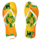 Oranje St. Patricks Day Shamrock Pot o'Gold Flag Teenslippers (Voetbed)