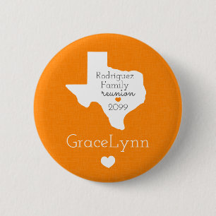 Oranje staat Texas Family Reunion Button
