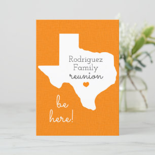 Oranje staat Texas Family Reunion Invitation Kaart