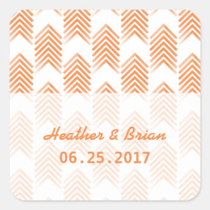 Oranje stammenweddenschappen vierkante sticker