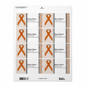 Oranje standaardlint etiket (Full Sheet)