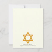 Oranje Star of David Bar Mitswa antwoordkaart RSVP Kaartje (Achterkant)
