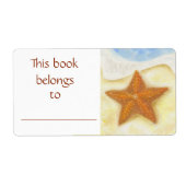 Oranje Starfish boeklabel Etiket (Voorkant)